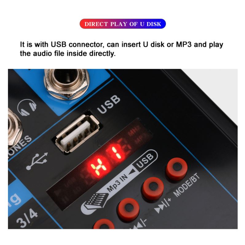 专业4通道DJ搅拌机与DSP和USB